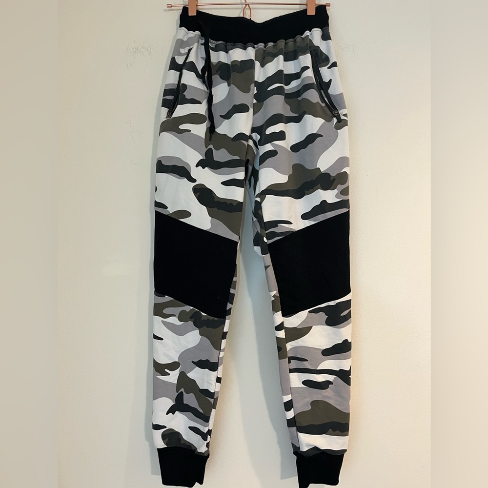White Gray Camo Joggers
